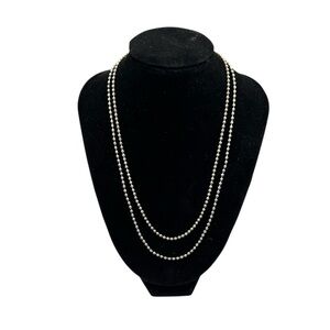 Silver Tone Ball Chain Necklaces Lot 2pc